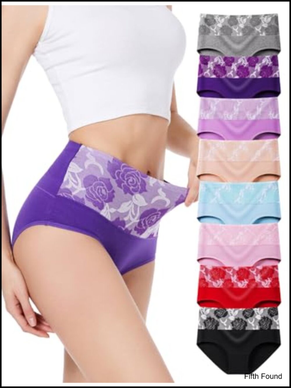 Women's Cotton High Waist Briefs Underwear Multipack Jacquard